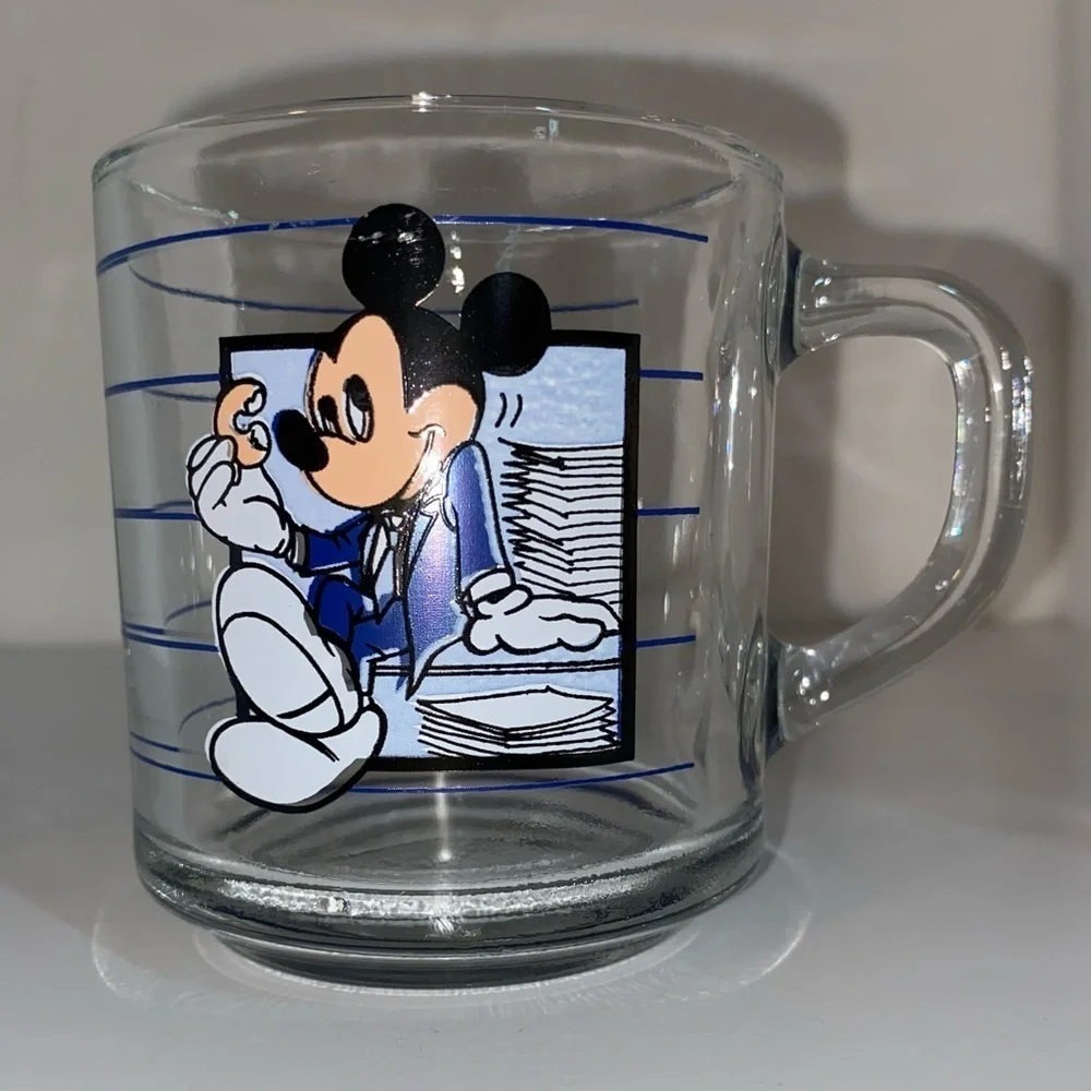Mickey Mouse Break Time Glass Cup